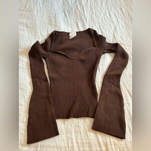 H&M Brown Ribbed Sweater